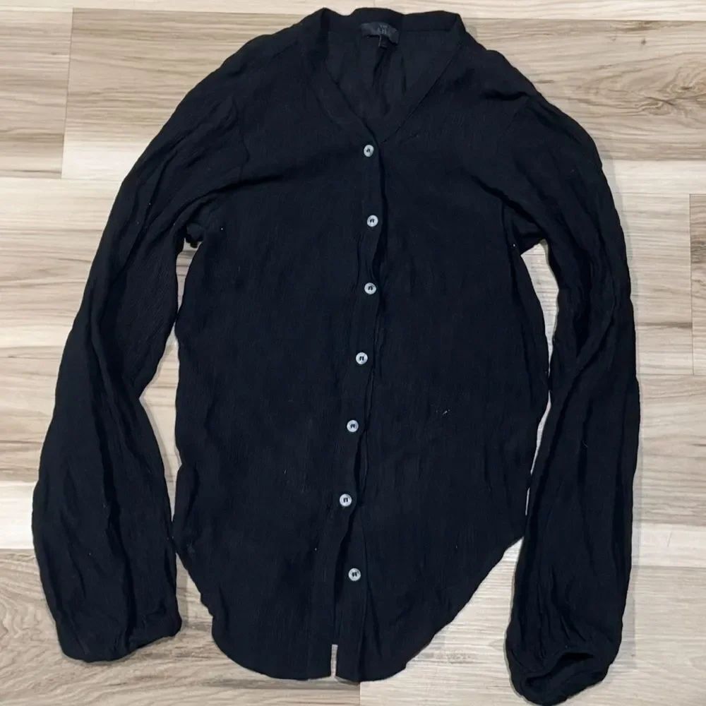 The Range Black Vapor Voile Shirt Black Button Down Women’s Small